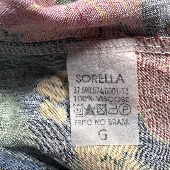 Sorella Floral Cropped Hooded Short Sleeve Boho Blouse Size Large - Picture 4 of 16